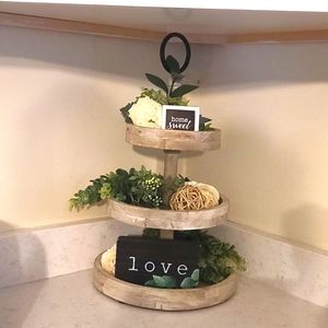Decorated 3 tiered tray
